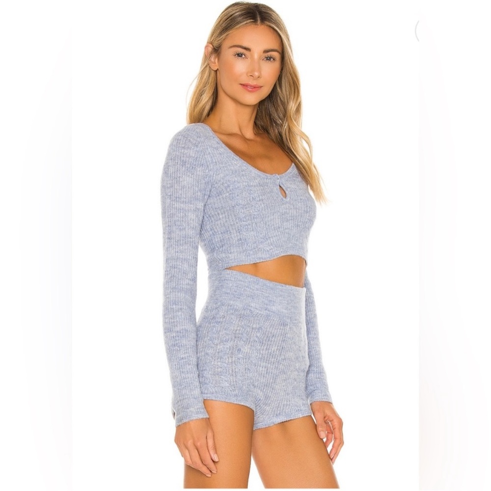 Tularosa new Light Blue Knit sweater Shorts (M)